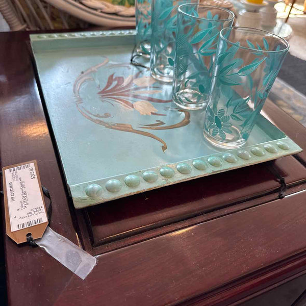 Turquoise Metal Tray