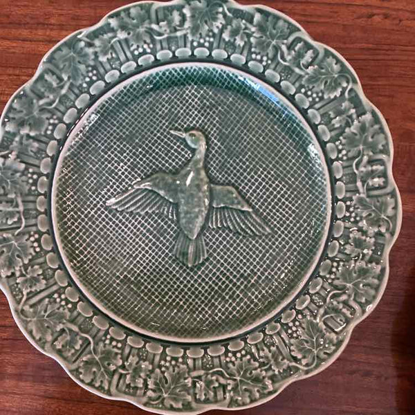 Bordallo Pinneiro Green Salad Plates w Pheasant Detail