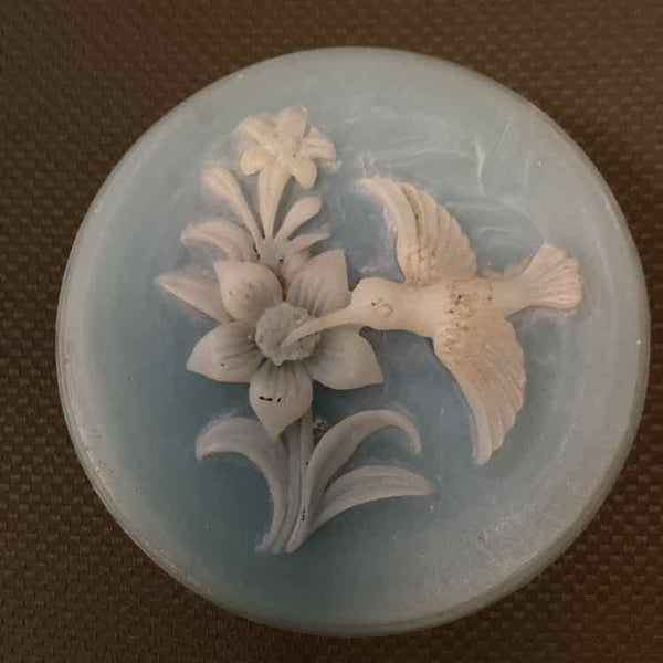 Incolay Blue w/ Ivory Bird