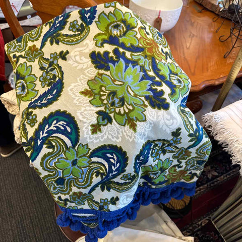 Round Blue & Green Tablecloth