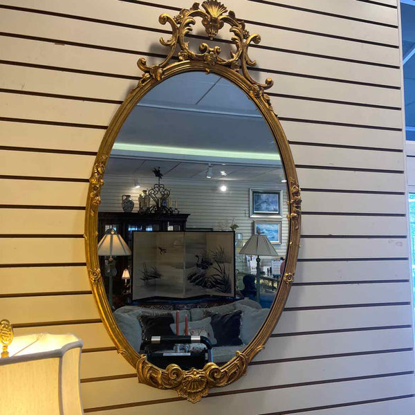 Oval Ornate Gold Mirror