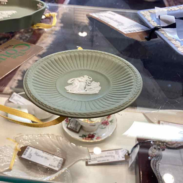 Green Jasperware Round  Dish