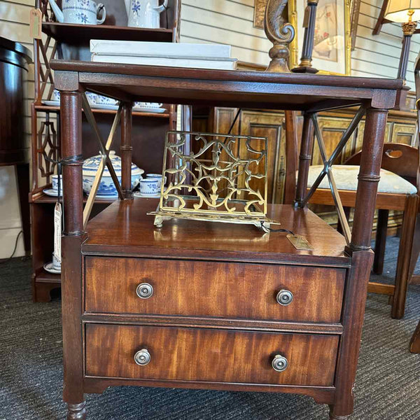 Ethan Allen Cross Bar End Table
