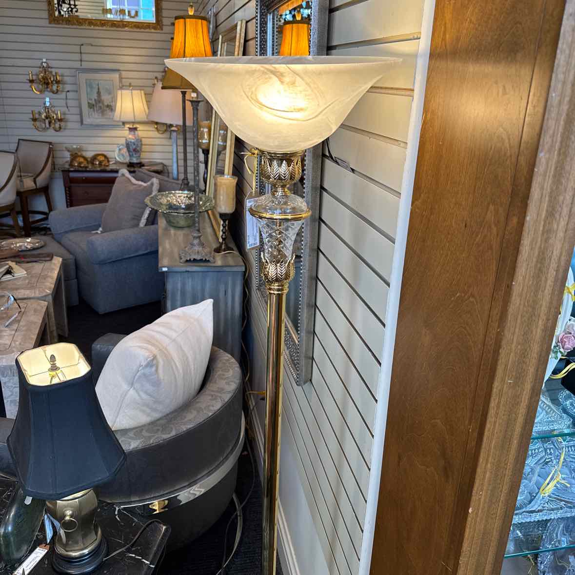 Brass Torchiere Floor Lamp