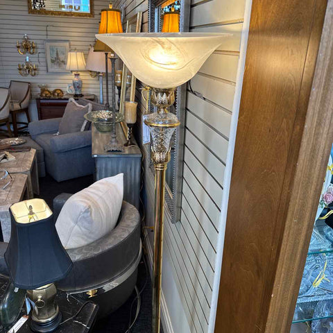 Brass Torchiere Floor Lamp