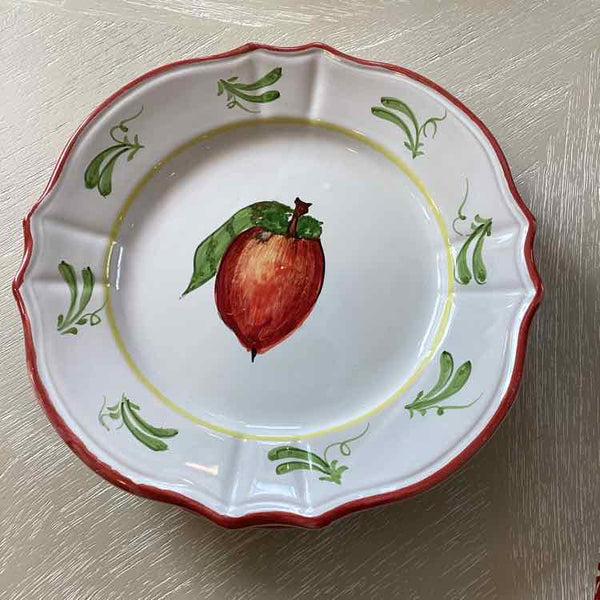 Set of 4 L'Antica Red Rim Salad Plates