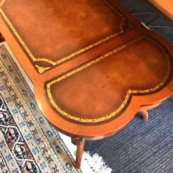 Mahogany Coffee Table With Leather Top