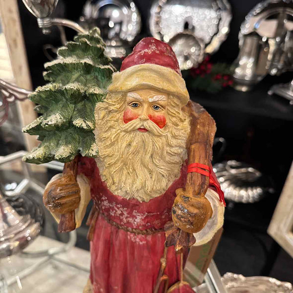 Painted Standing Santa w/Tree & Bag