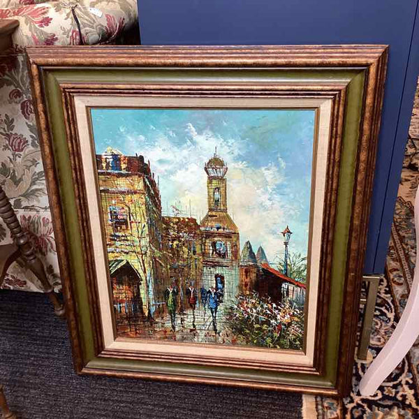 Signed Vintage European Street Scene