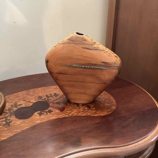 Hand-turned Tiger Myrtle Wood Vase (Uri)
