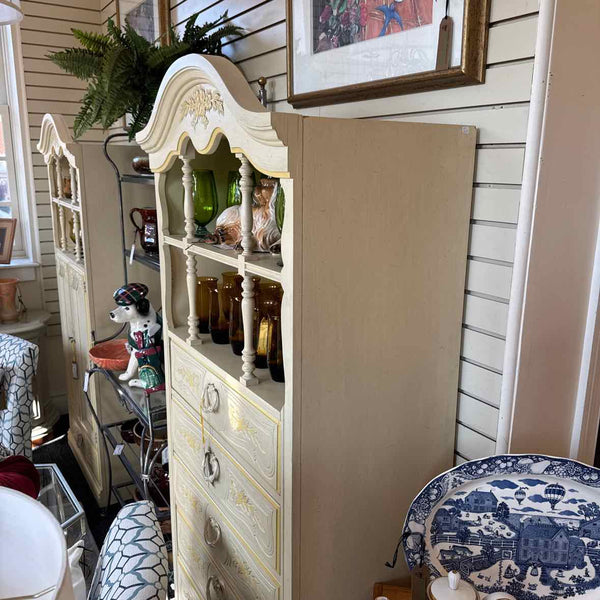 Vintage 6 Drawer Off White & Yellow Dresser