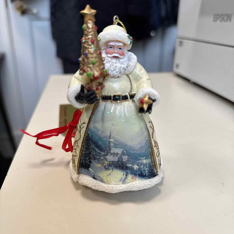 Thomas Kinkade Santa Ornament - Winter Scene on Cape