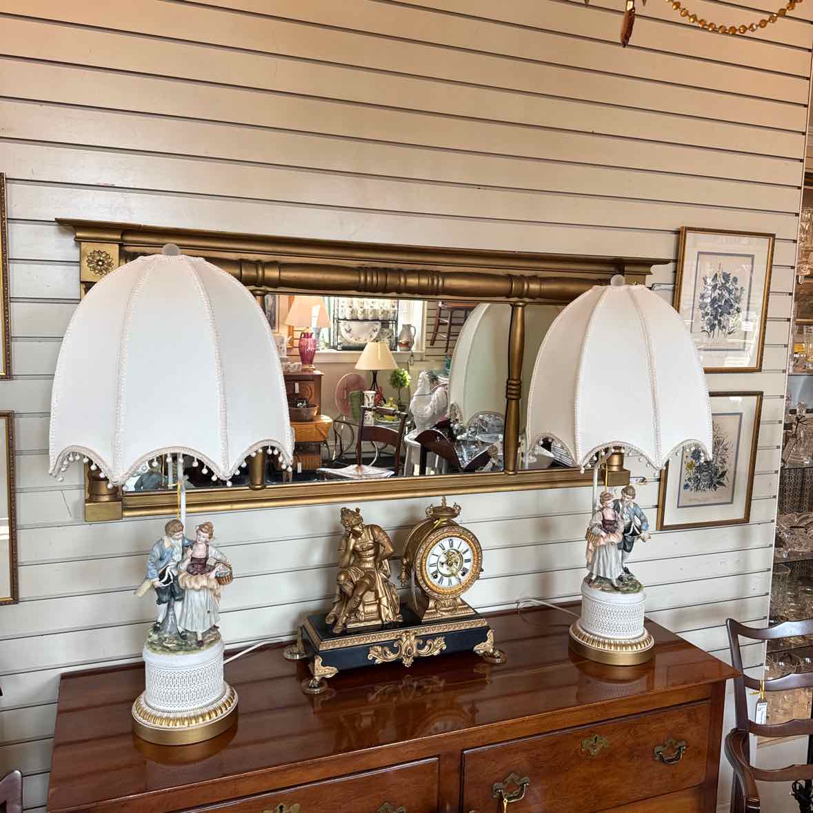 Horizontal Gold Triptych Mirror