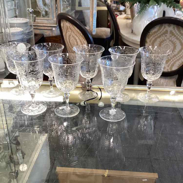 "As Is" Eight Webb Corbett Crystal Goblets