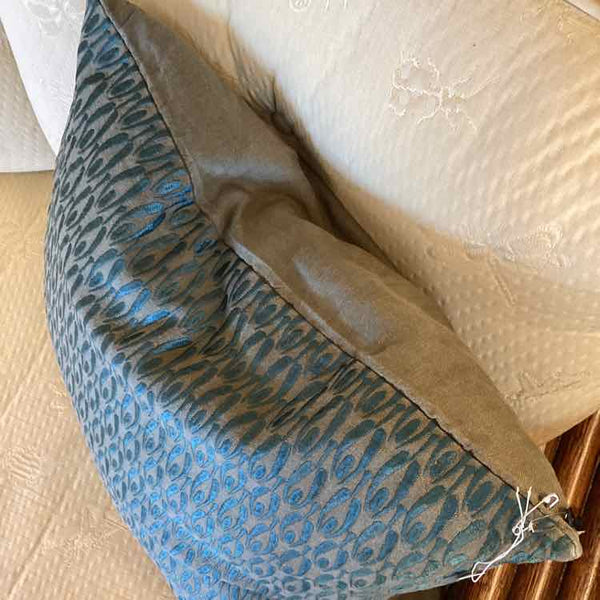 Crate & Barrel Green & Teal Down Pillow