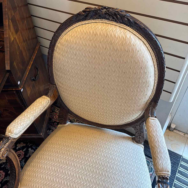 Gold Oval Back Bergere Chair