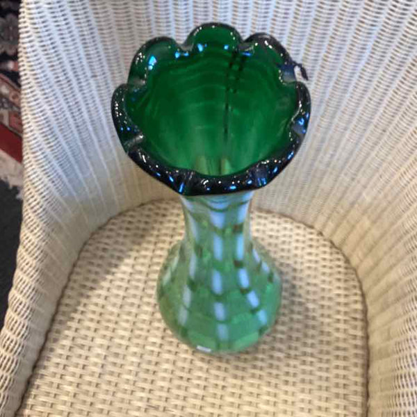 Vintage Green Glass Vase