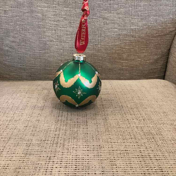 Waterford Green & Gold Ornament