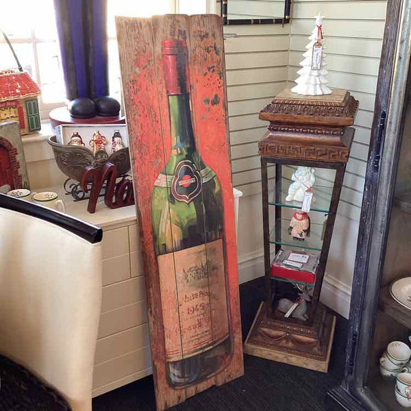 Wine Bottle Vinyl Art on Wooden Panels