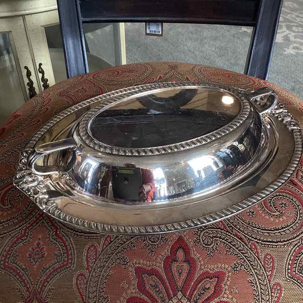Silverplated Vegetable Dish with Lid