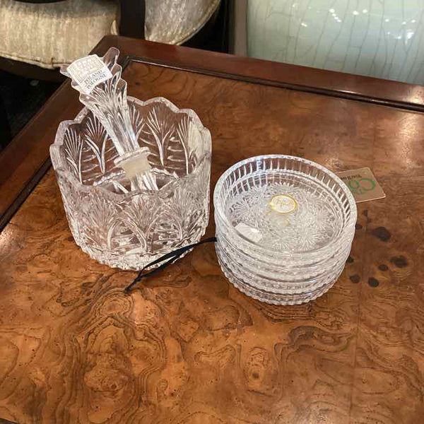 Bottle Coaster, Four Coasters And Stopper