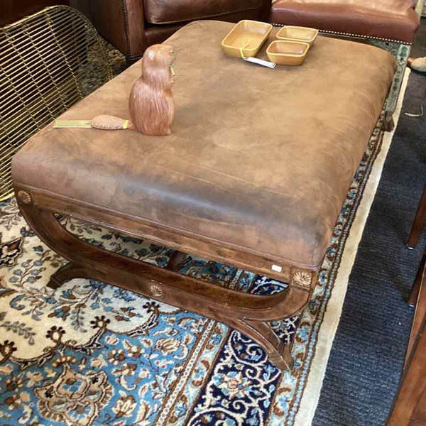"As Is" Nubuck Leather Ottoman