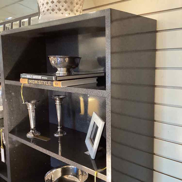 Gray Laminate Bookcase With Two Drawers