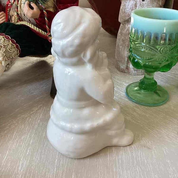 Ivory Ceramic Santa Statue