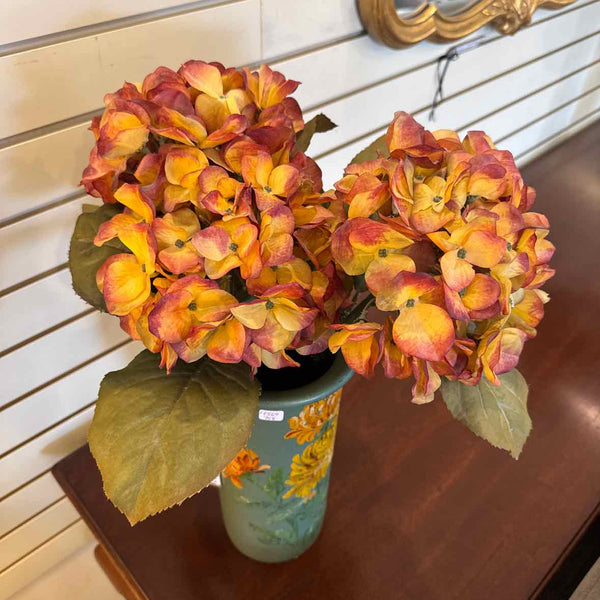 Green Vase With Flowers
