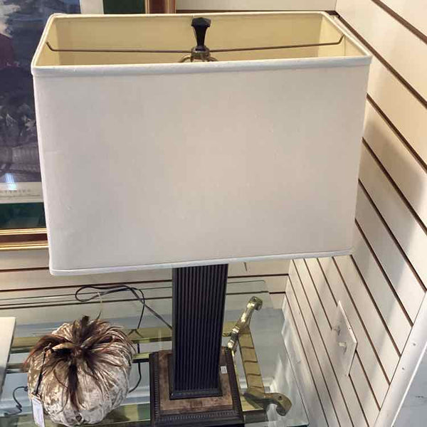 Fluted Column Lamp w/Stone Base