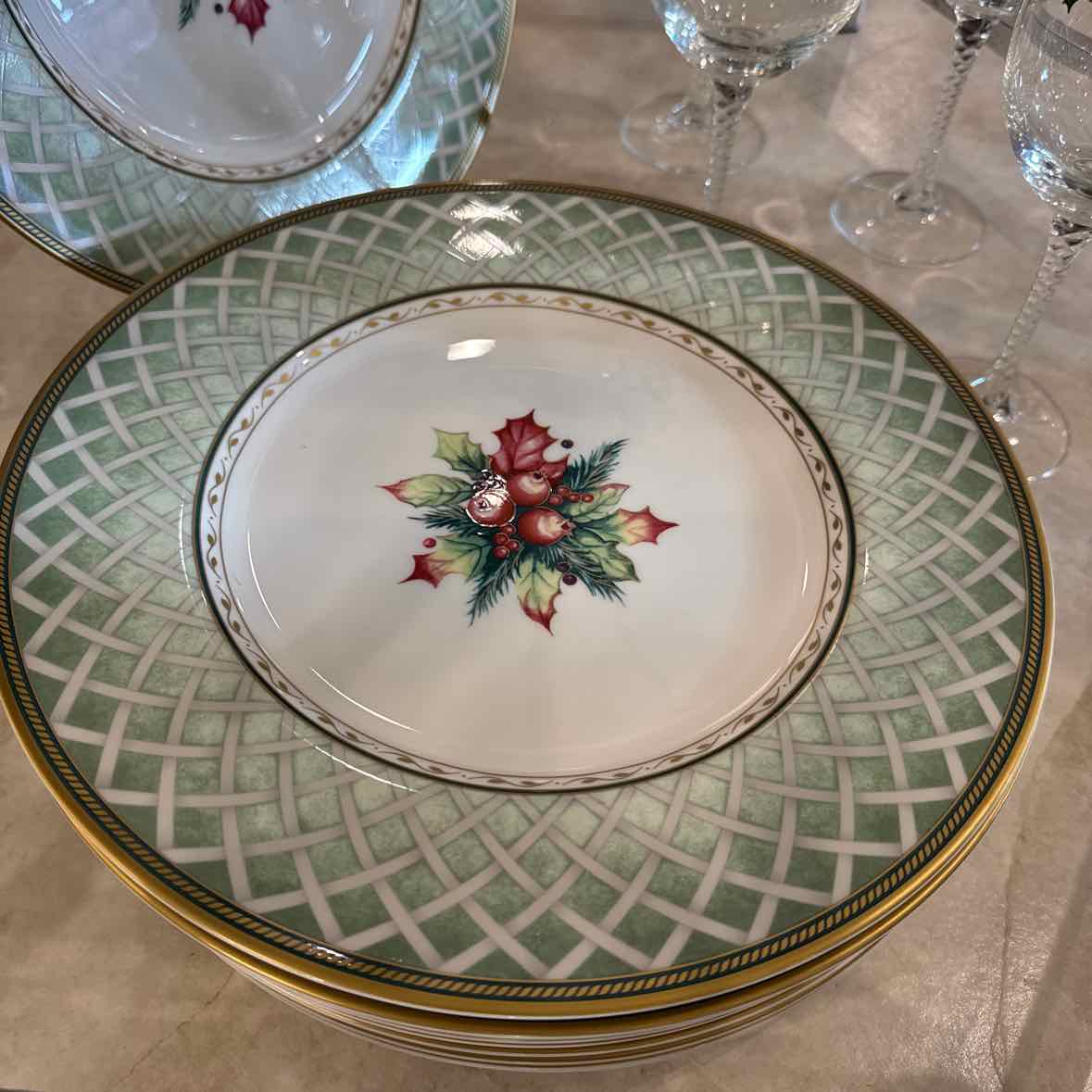 Set of 10 Fitz & Floyd "Winter Holiday" Chargers