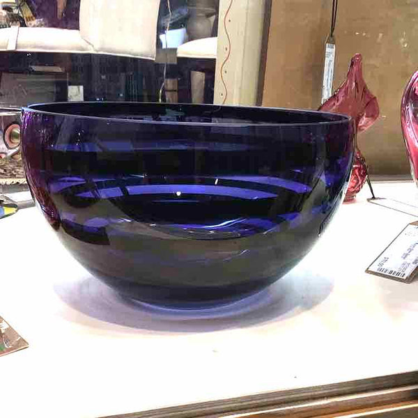 Kosta Boda Cobalt Blue Swirl Bowl