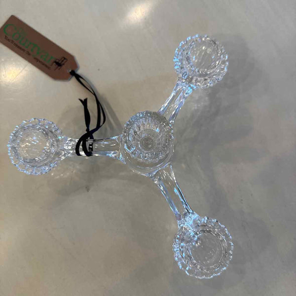 Cambridge Three Arm Glass Candlestick