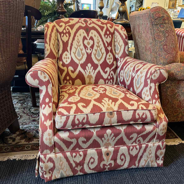 Swivel Rocker - Red/Cream/Grey Pattern