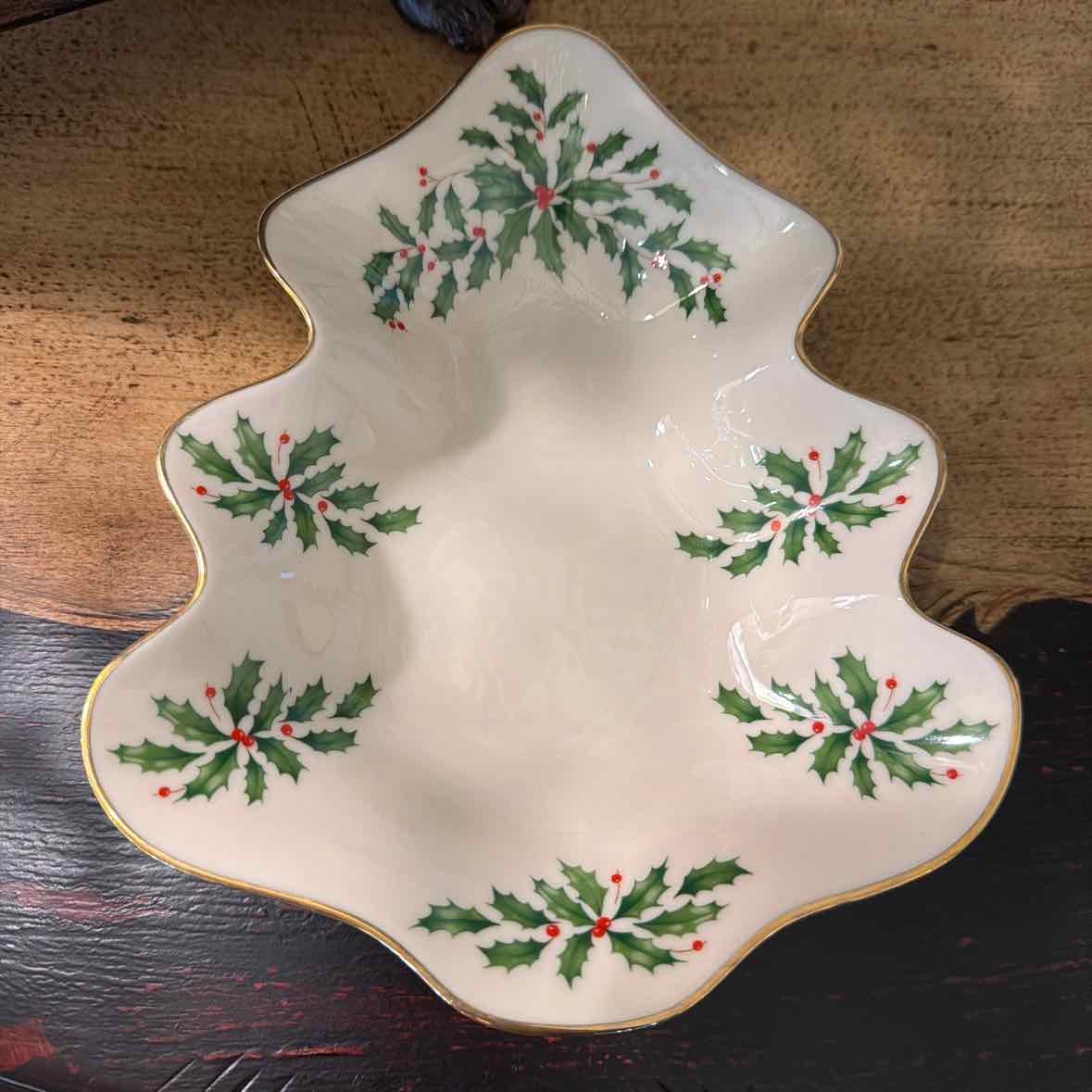 Lenox Tree & Holly Candy Dish