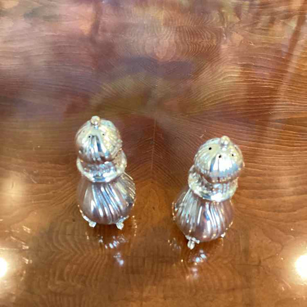 Pair Of Danish Silverplate Salt And  Pepper Shakers