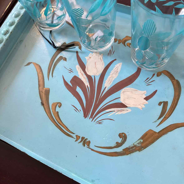Turquoise Metal Tray