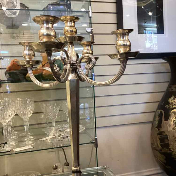 Silver Plate And Brass Candelabra