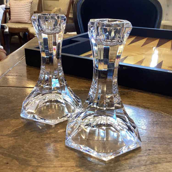 Pair Of Crystal Candleholders