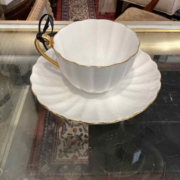 Shelley White and Gold Cup and Saucer