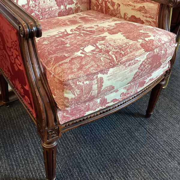 Ethan Allen Red Toile Chair