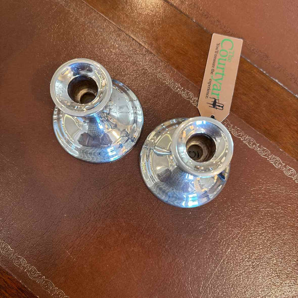 Pair Of Silverplate Candleholders
