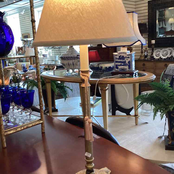 Pair of Gold Base Lamps with Tassels
