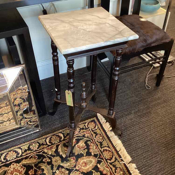 Black Marble Top Wooden Spindle  Table