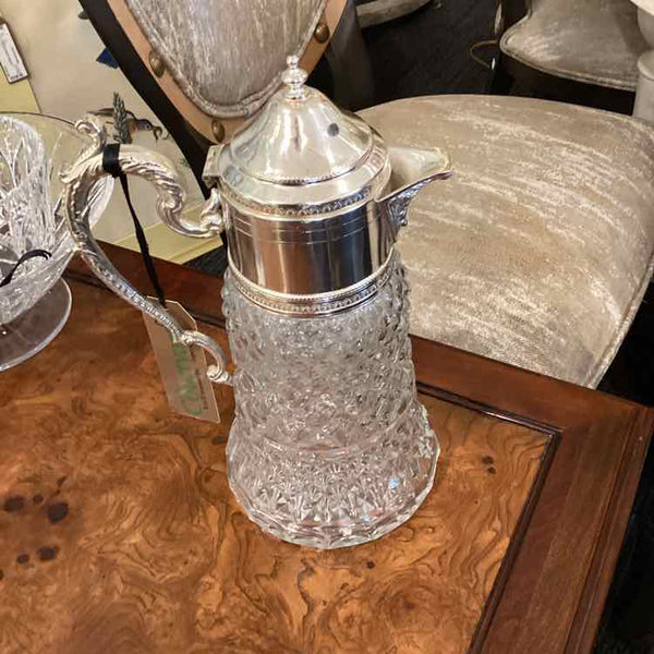 Glass And Silverplate Pitcher