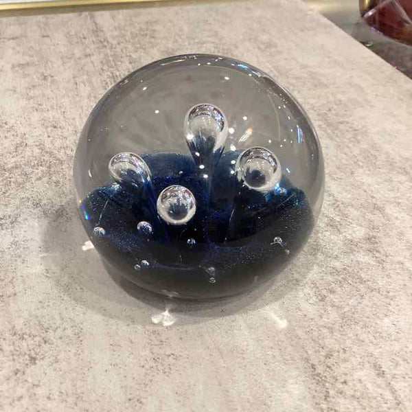 Glass Moon Flower Paperweight