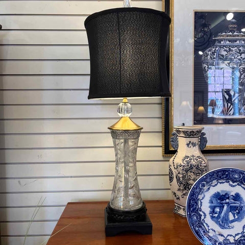 Glass Lamp with Black Base Lamp