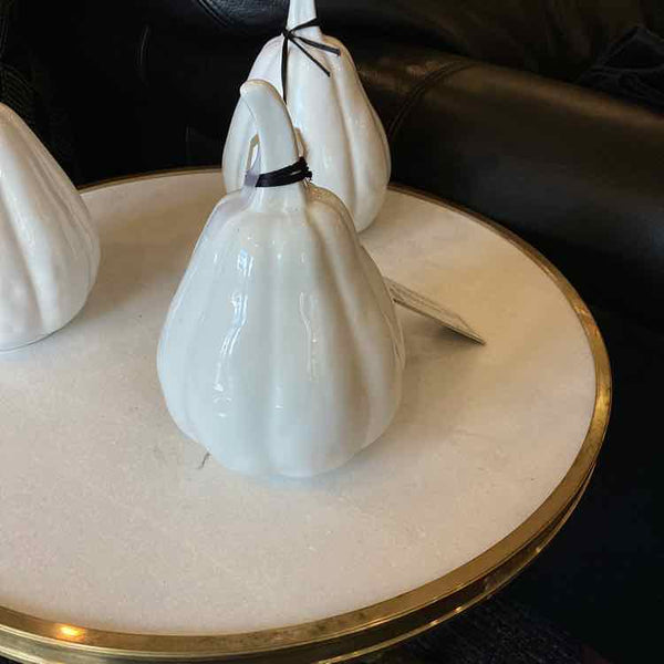 Crate & Barrel White Ceramic Gourd