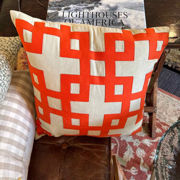 Beige & Orange Pillow