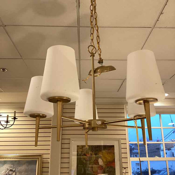 Frosted Glass And Brushed Gold Chandelier
